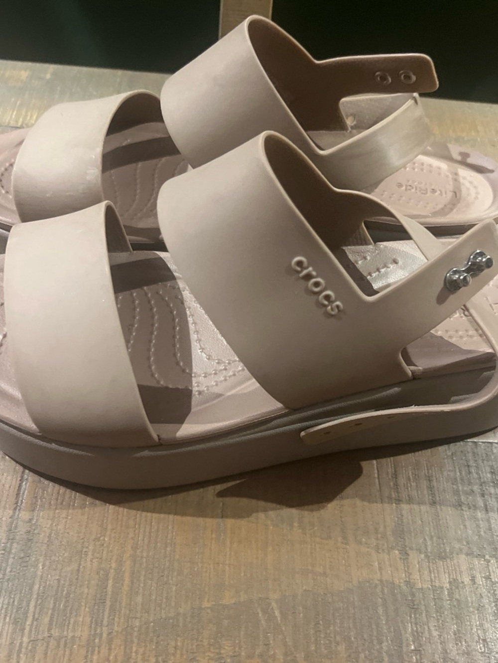 CROCS Women’s Platform Sandals in Light Blush